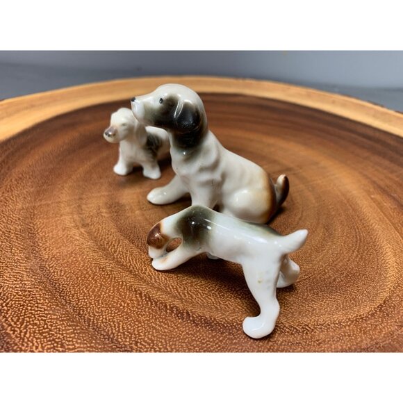 Vintage Japan Porcelian Dog Figurines Trio - Picture 5 of 11